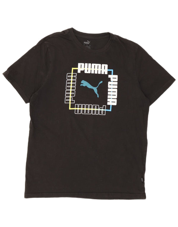 Damska koszulka z grafiką Puma Top UK 14, średnia czarna bawełna