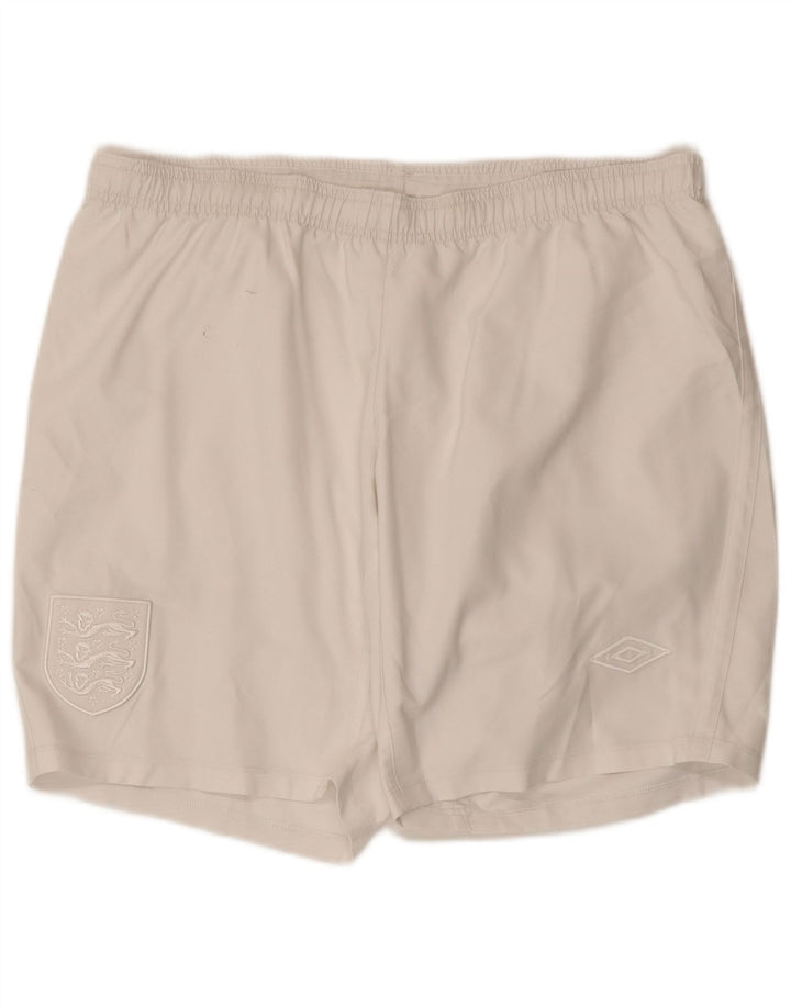 Męskie spodenki sportowe UMBRO England, duże, białe, poliestrowe