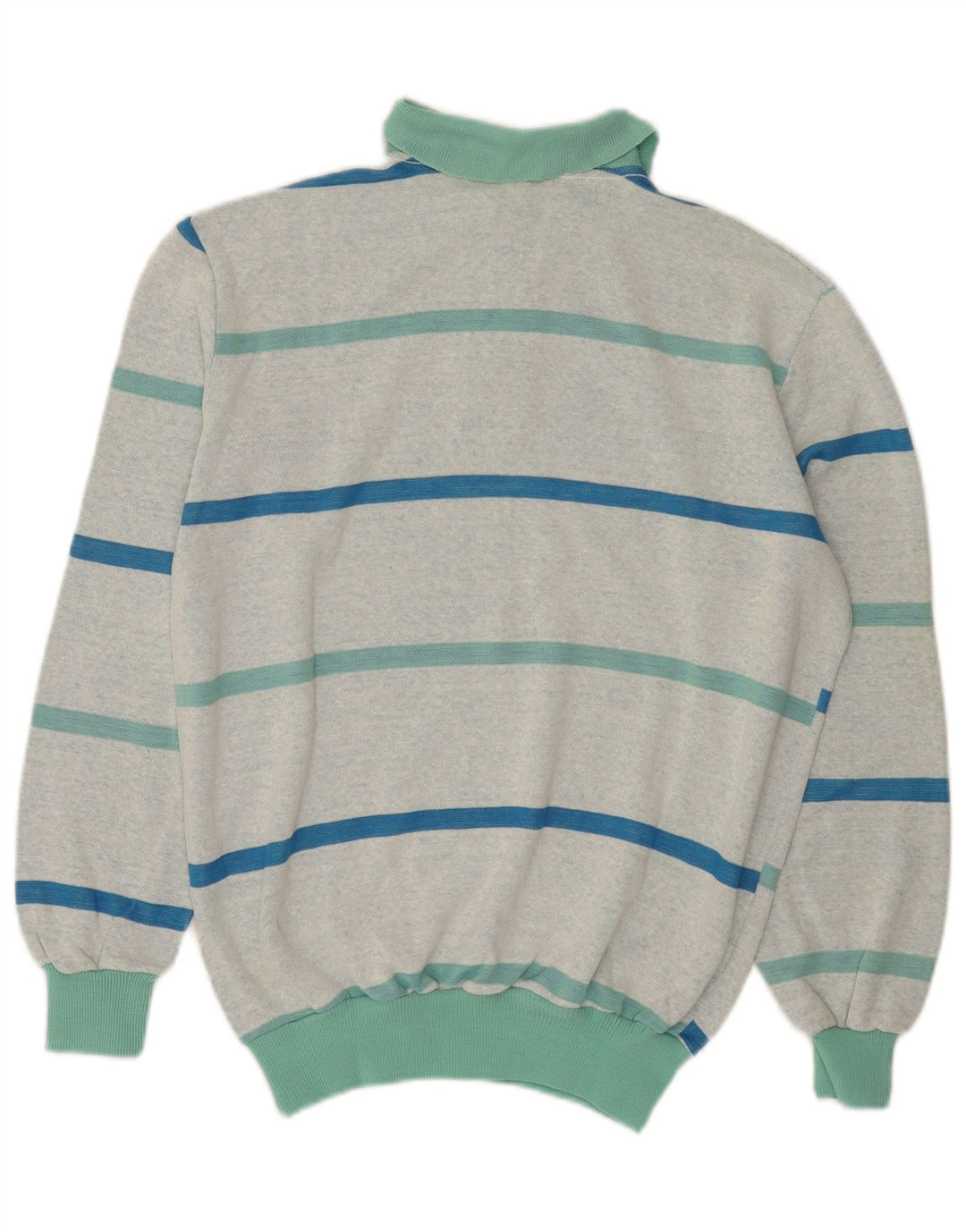 Vintage męski sweter polo w średnie zielone paski