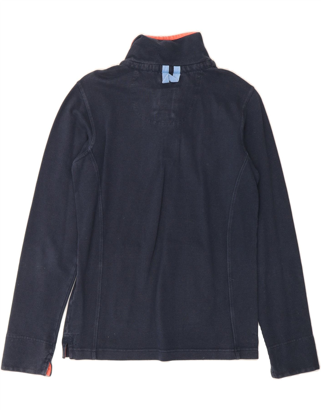 CREW CLOTHING Womens Button Neck Sweatshirt Jumper UK 8 Small Navy Blue Vintage Crew Clothing and Second-Hand Crew Clothing from Messina Hembry 