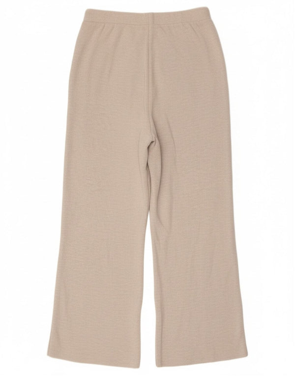 Damskie spodnie dresowe z szeroką nogawką Zara UK 14, duży, złamany biały poliester