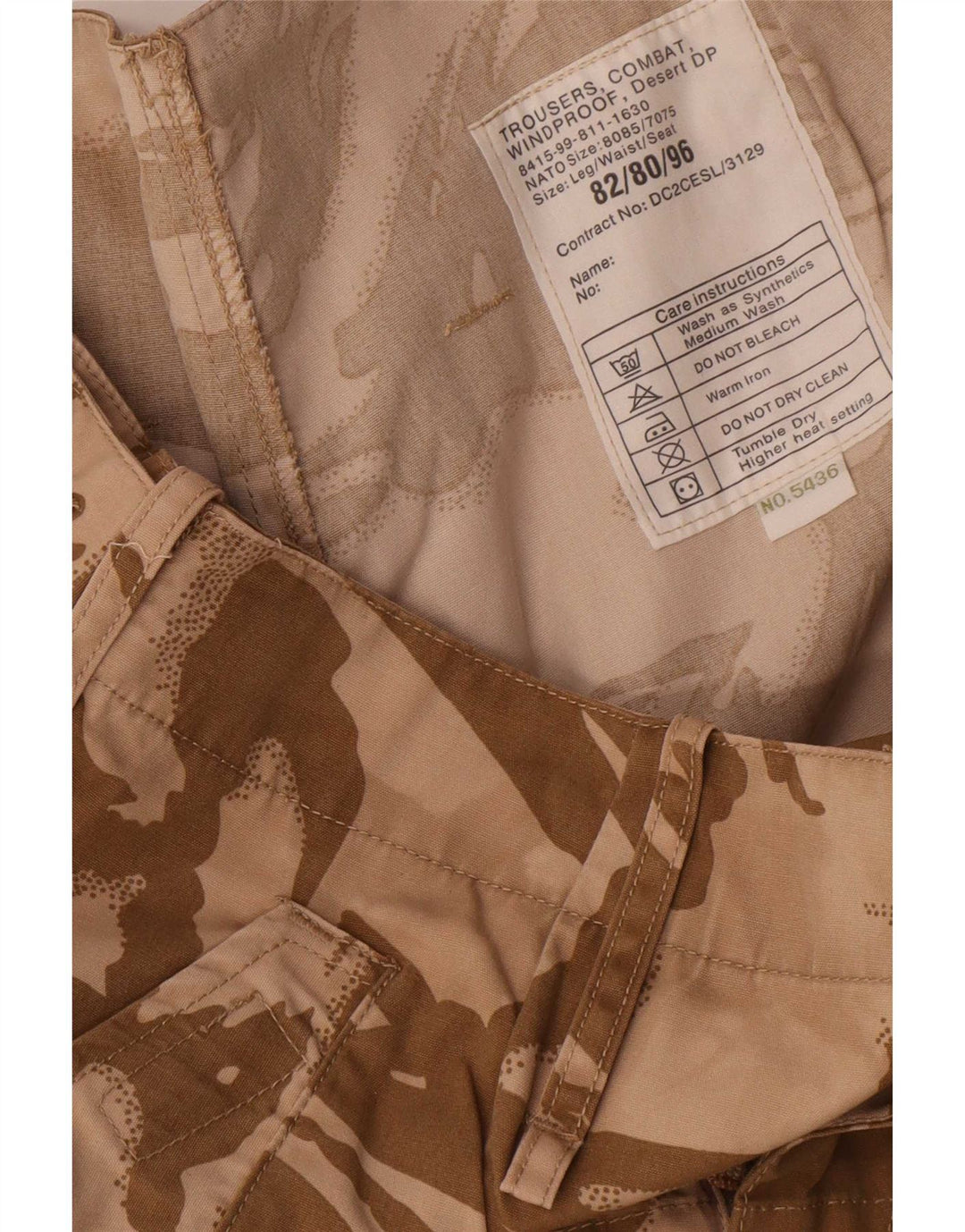 Męskie proste spodnie cargo w stylu vintage W32 L31 brązowe