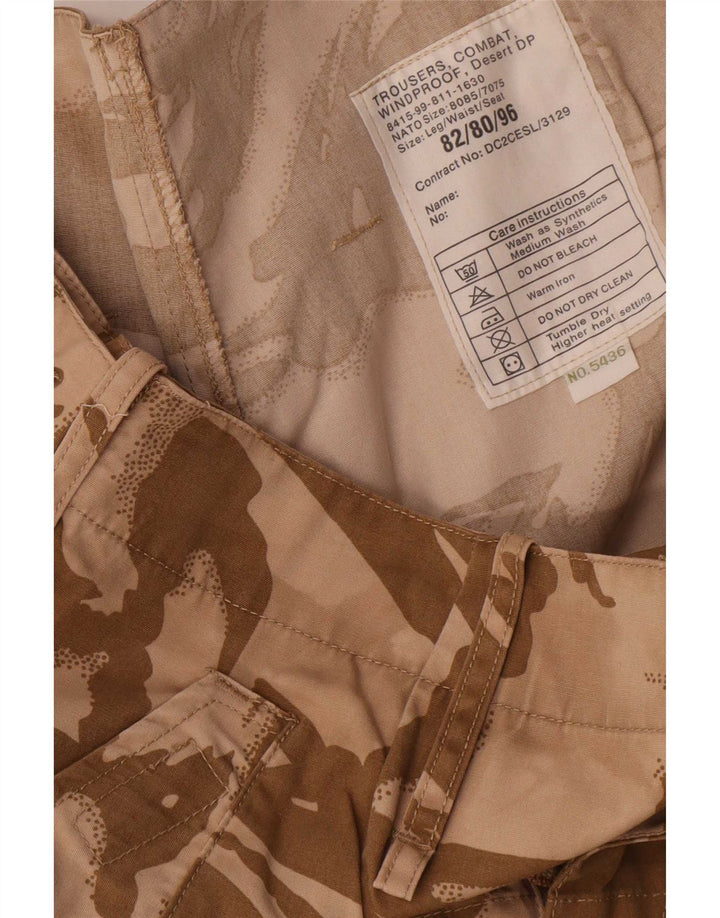 Męskie proste spodnie cargo w stylu vintage W32 L31 brązowe
