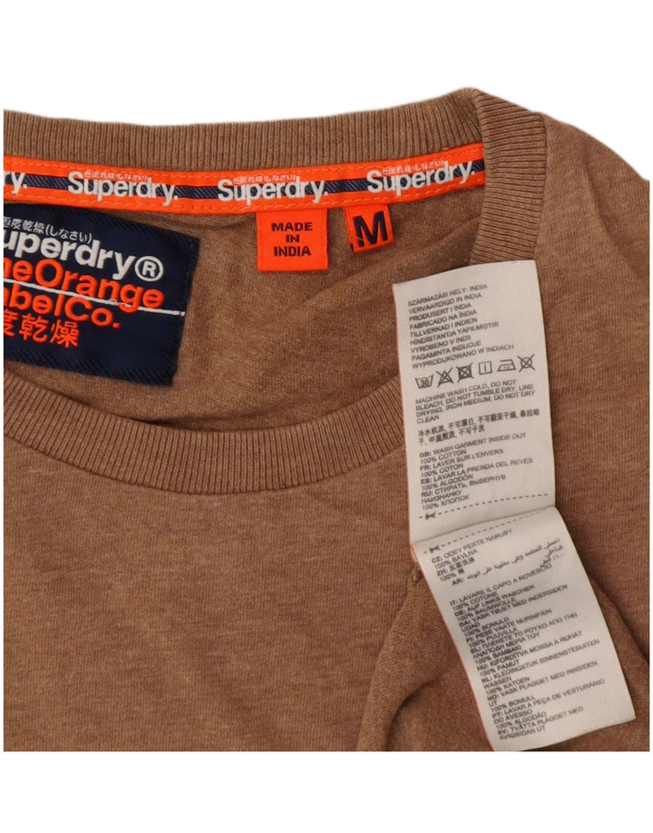 T-shirt męski Superdry Średni brązowy, bawełniany