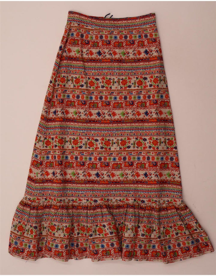 Vintage damska spódnica Maxi W28 Średnia wielobarwna w kwiaty