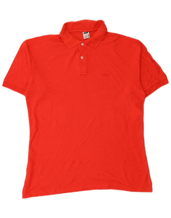 FILA Mens Polo Shirt IT 52 Large Red Cotton