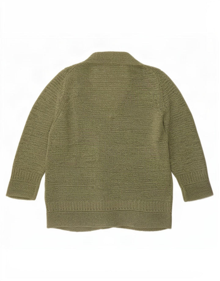 Marks & Spencer Damski sweter rozpinany z rękawem 3/4, UK 12, średni khaki