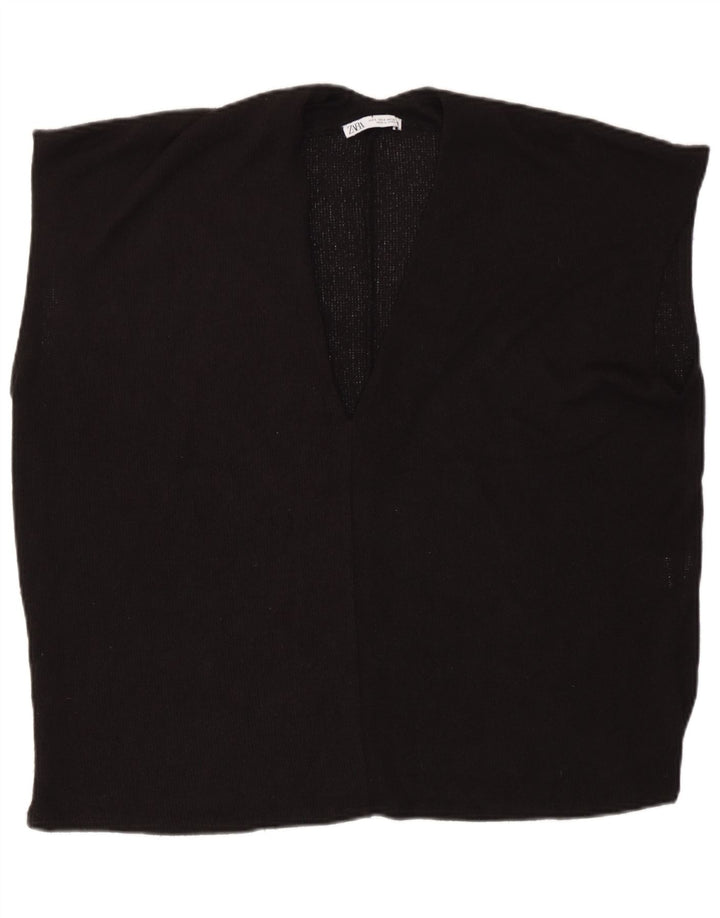 Damski podkoszulek oversize z kamizelką Zara UK 10 Small, czarna wiskoza