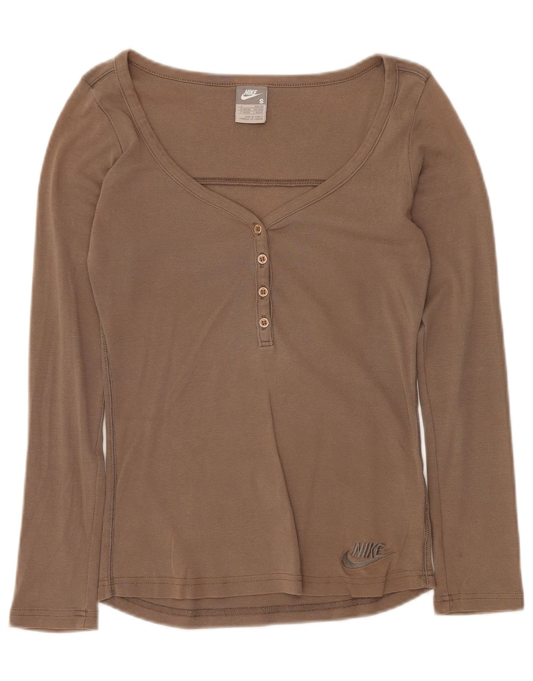 Damski top NIKE z długim rękawem, UK 8/10, mały, szary, bawełniany