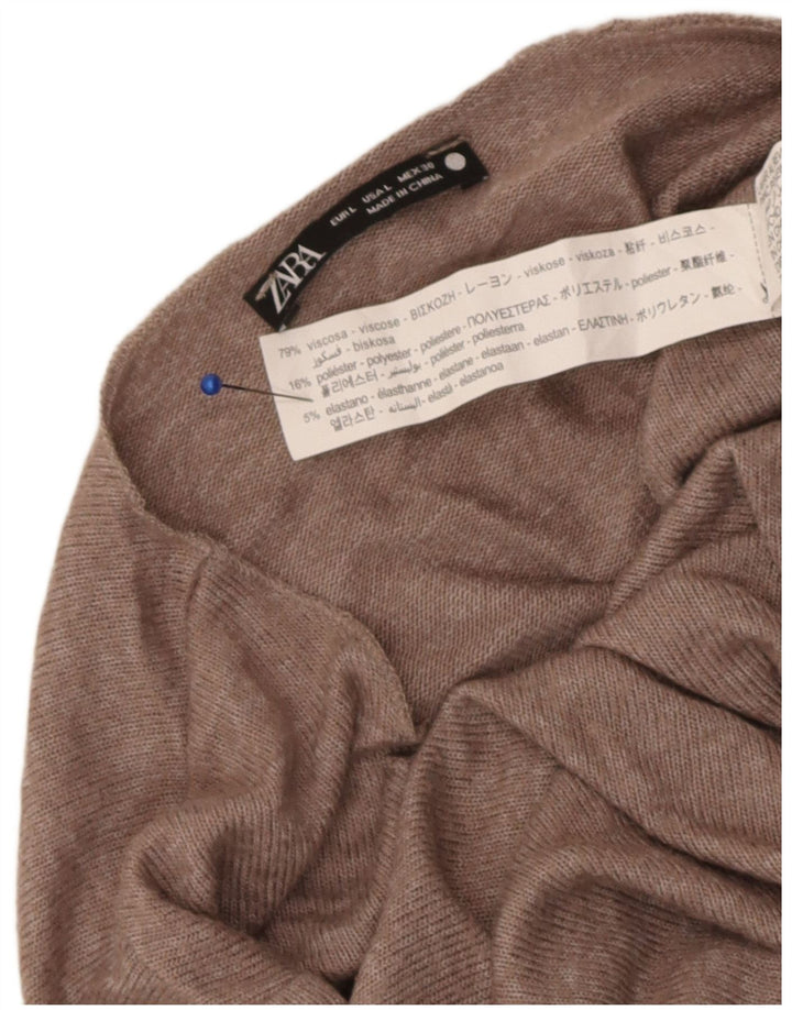 Bluzka damska Zara Top UK 14 Large Brown Wiskoza