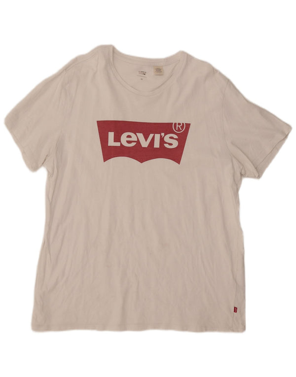 Damska koszulka z grafiką LEVI'S Top UK 20 2XL Biała