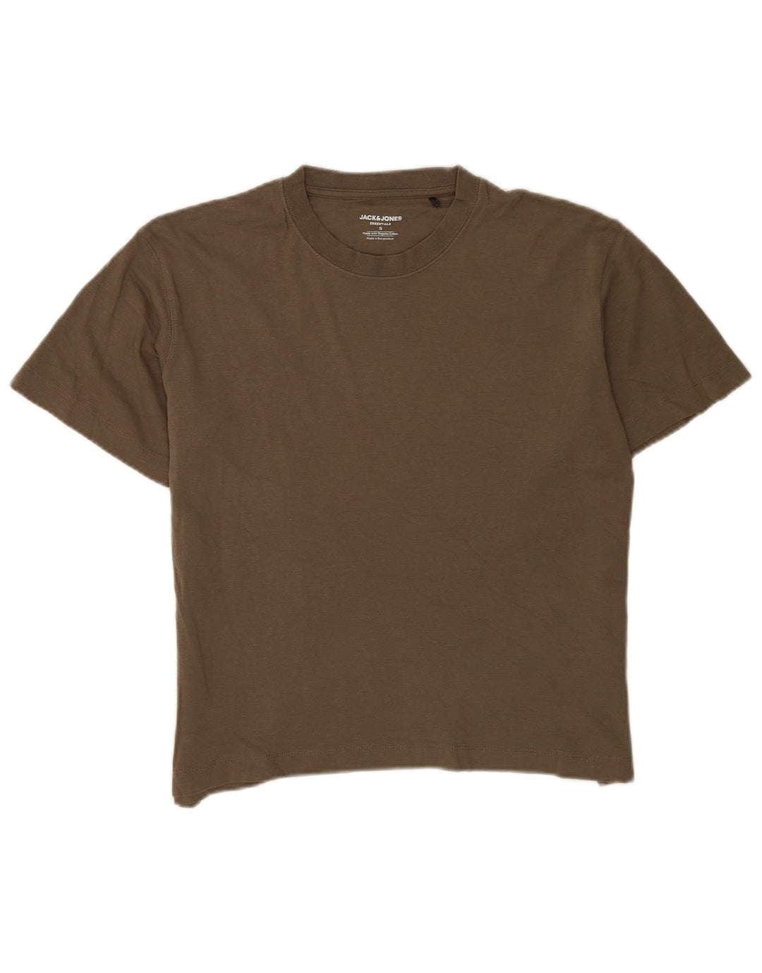 T-shirt męski Jack & Jones, mały, bawełniany khaki