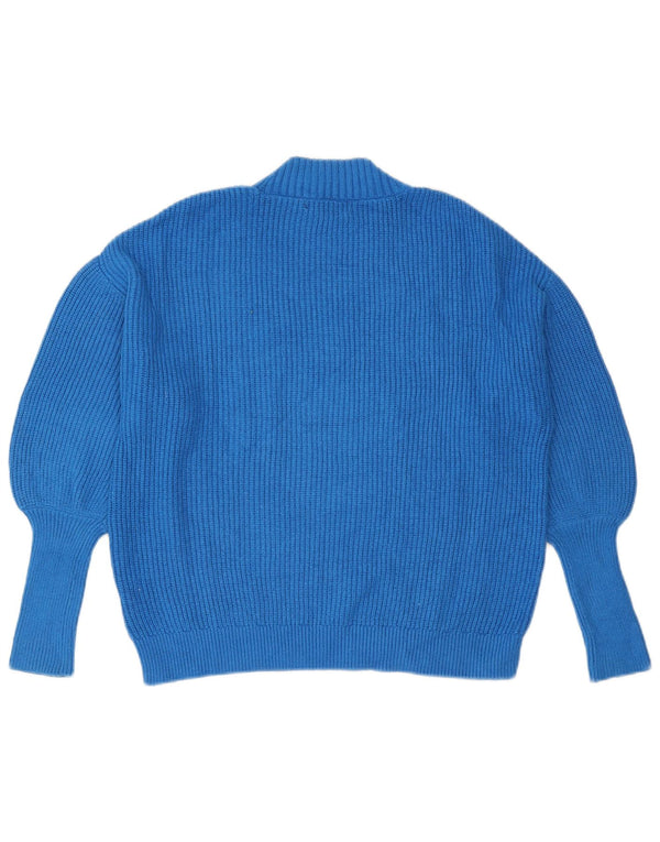 Marks & Spencer Damski sweter z golfem UK 16, duży, niebieski, wiskoza