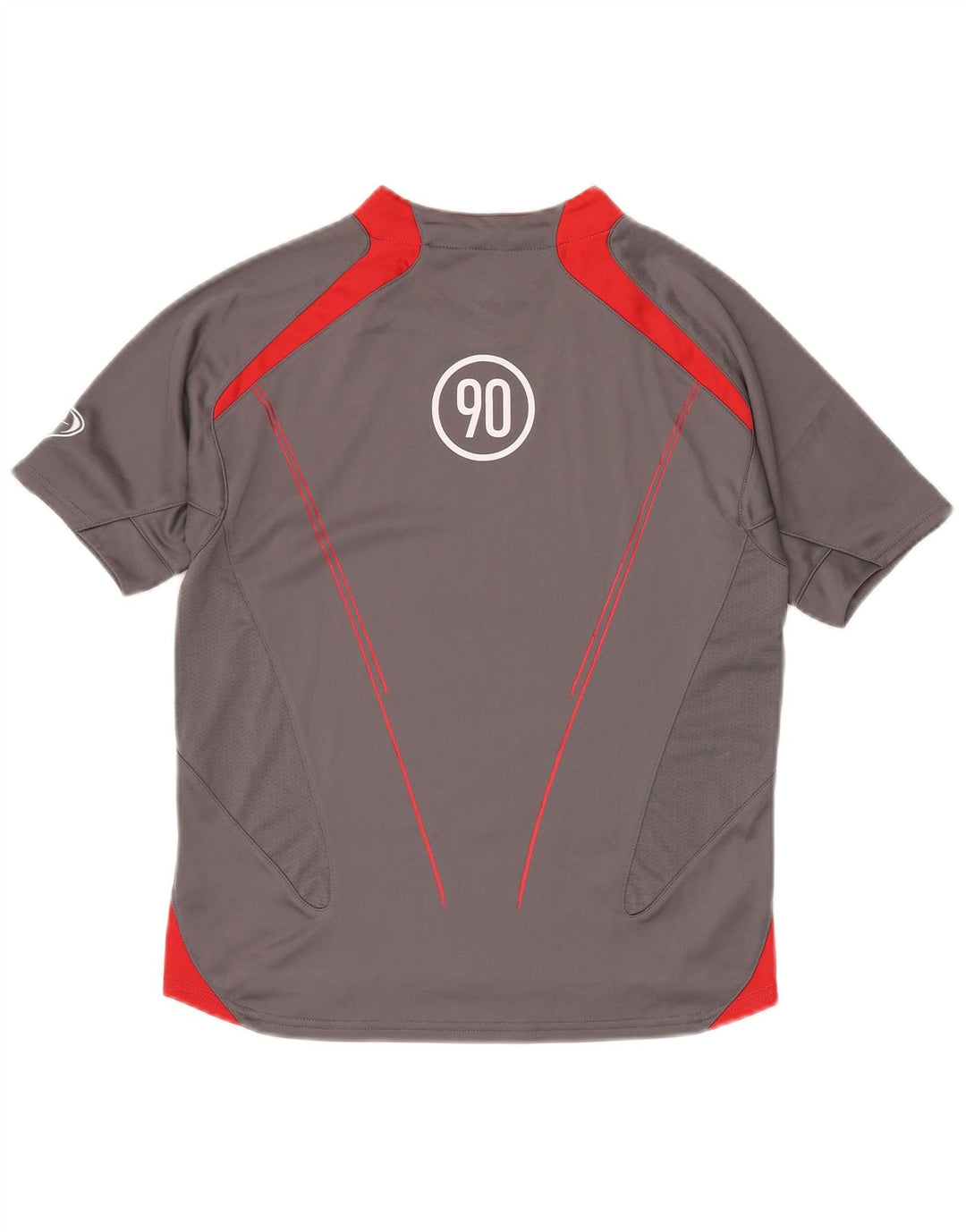 Chłopięcy T-shirt z grafiką NIKE Dri Fit na 12-13 lat, duży, szary, z blokami kolorów