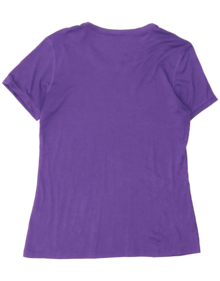 NIKE Womens Dri Fit Graphic T-Shirt Top UK 12 Medium Purple Polyester Vintage Nike and Second-Hand Nike from Messina Hembry 