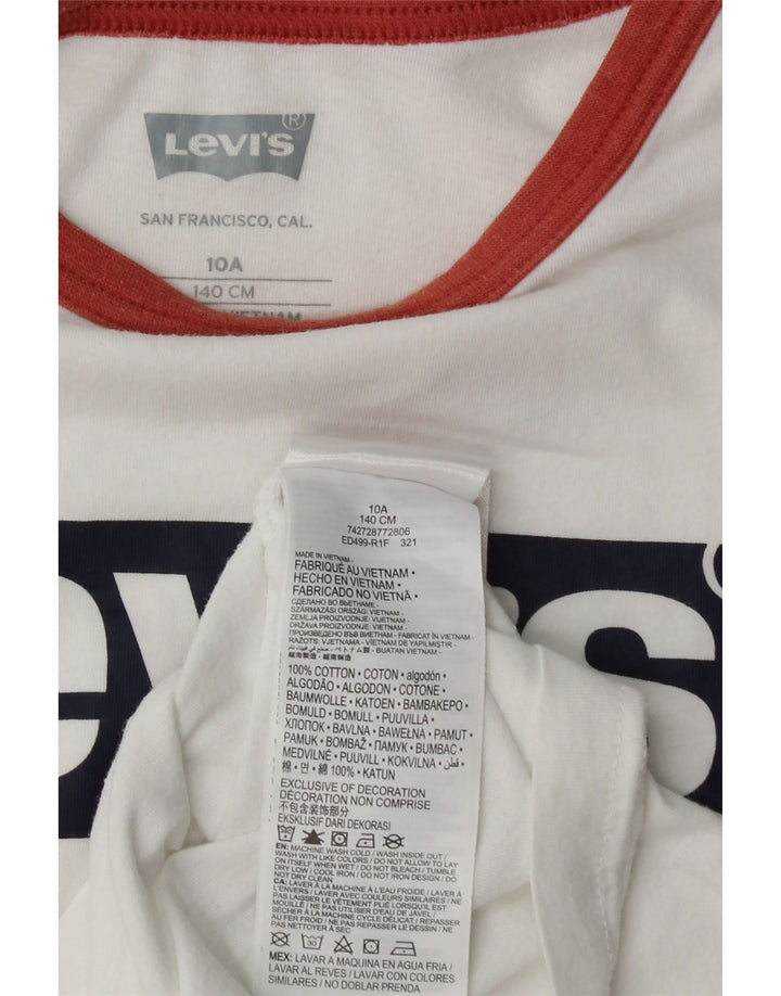 Chłopięcy T-shirt z grafiką LEVI'S, 9-10 lat, biała bawełna