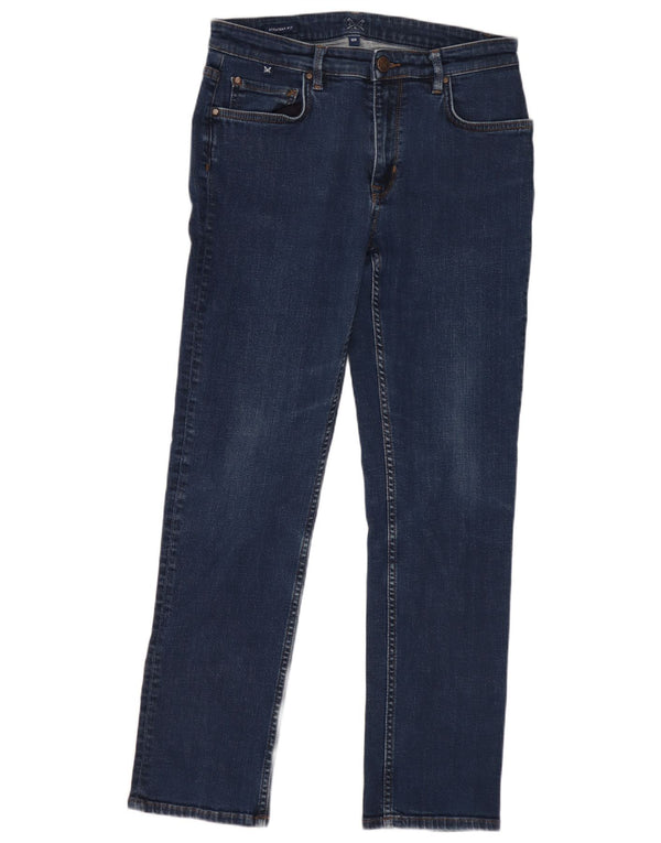 Crew Clothing Damskie proste dżinsy UK 10 Małe W27 L27 Granatowa bawełna