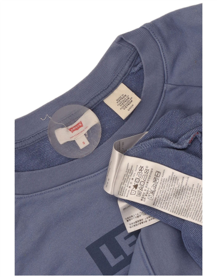 Damska bluza Levi's Graphic Oversize Sweter UK 10 Small Blue Cotton
