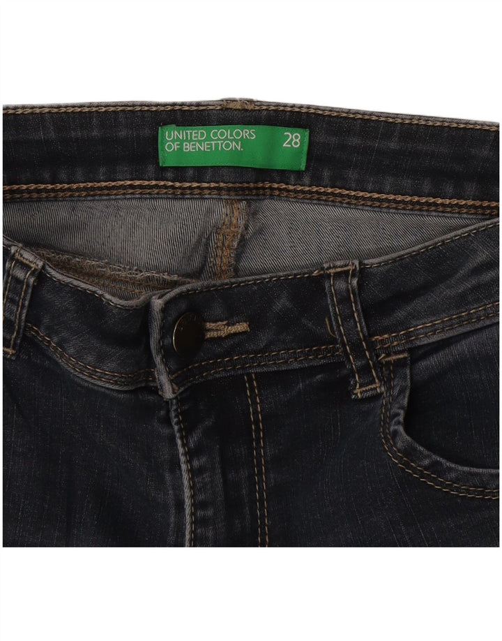 Damskie jeansy obcisłe Benetton Bootcut W28 L32 niebieskie
