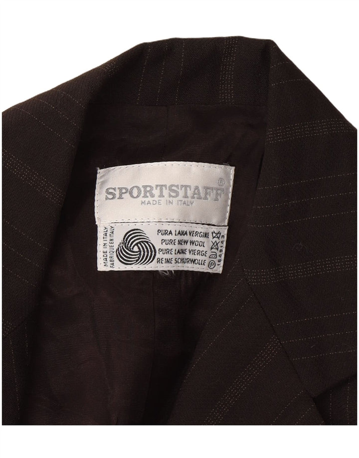 Damska marynarka sportowa Sportstaff Longline zapinana na 1 guzik UK 10 w małe brązowe paski