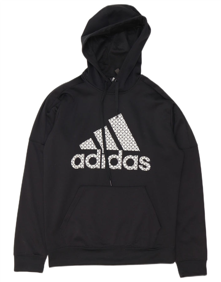 Męski sweter z kapturem ADIDAS Climawarm Graphic, średni czarny poliester