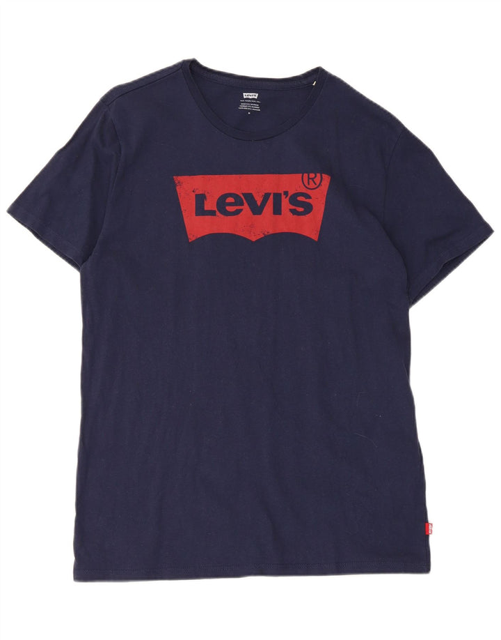 Męski T-shirt z grafiką Levi's, średni, granatowy, bawełniany