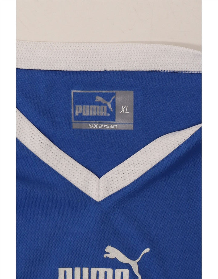 PUMA Mens Top Long Sleeve XL Blue Colourblock Polyester Vintage Puma and Second-Hand Puma from Messina Hembry 