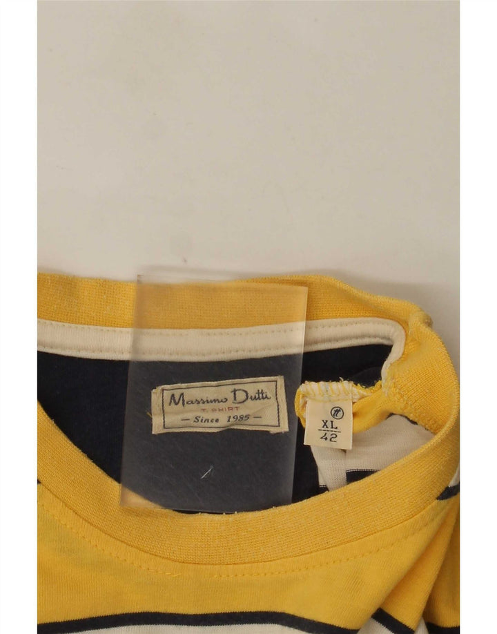 Męska koszulka T-shirt Massimo Dutti XL w żółte paski