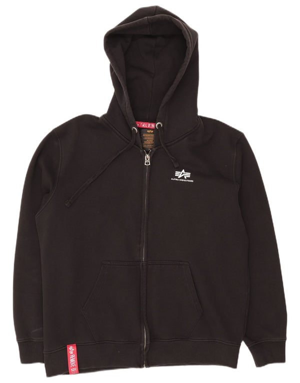 Męski sweter z kapturem i zamkiem Alpha Industries XL, czarny, bawełniany