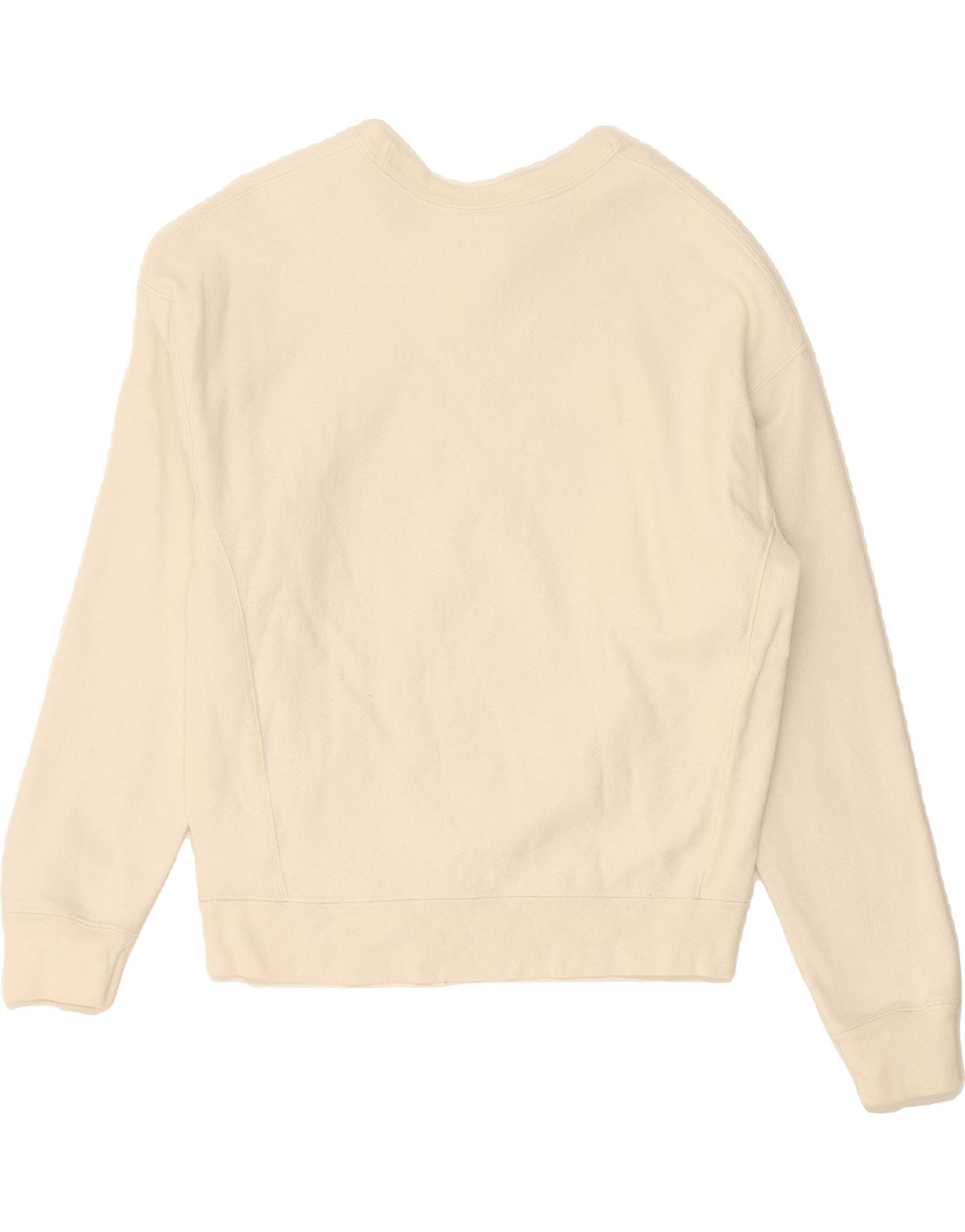 CHAMPION Womens Sweatshirt Jumper UK 16 Large Off White Cotton Vintage Champion and Second-Hand Champion from Messina Hembry 