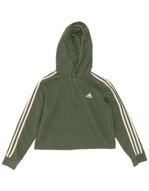 Damska bluza z kapturem Adidas, UK 12/14, średnia, zielona bawełna