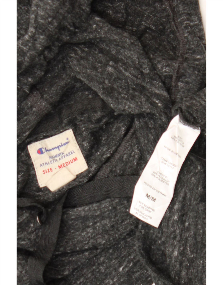 Damski sweter z kapturem i grafiką CHAMPION UK 14 Średnioszary, bawełniany nakrapiany