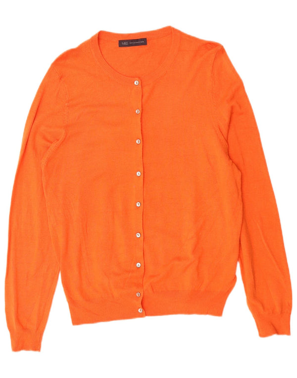 Marks & Spencer Damski sweter kardigan UK 16, duża, pomarańczowa wiskoza