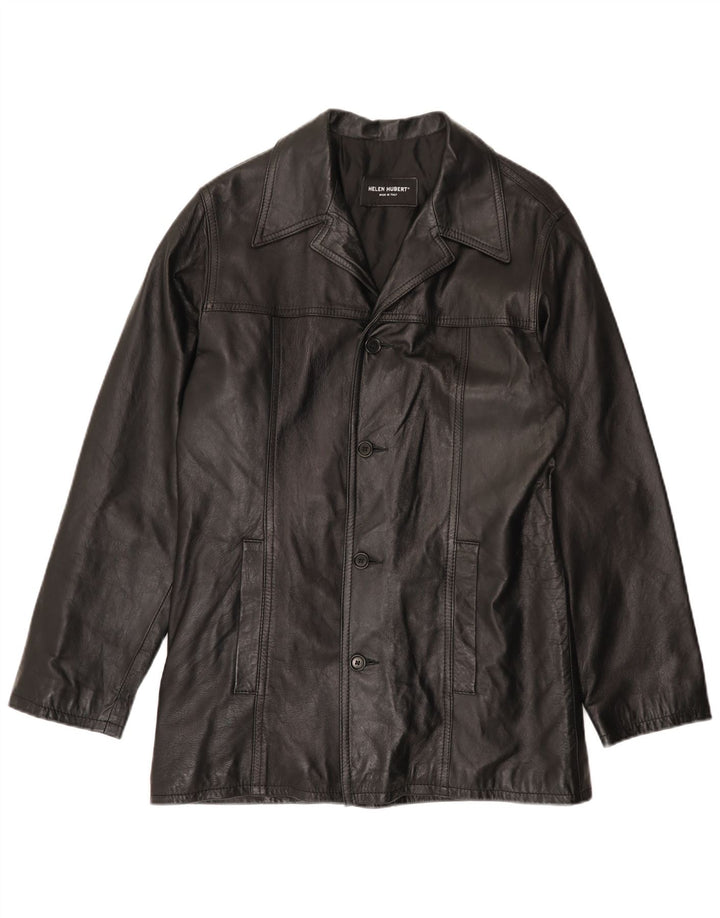 HELEN HUBERT Męska kurtka skórzana UK 38 Średnia czarna skóra