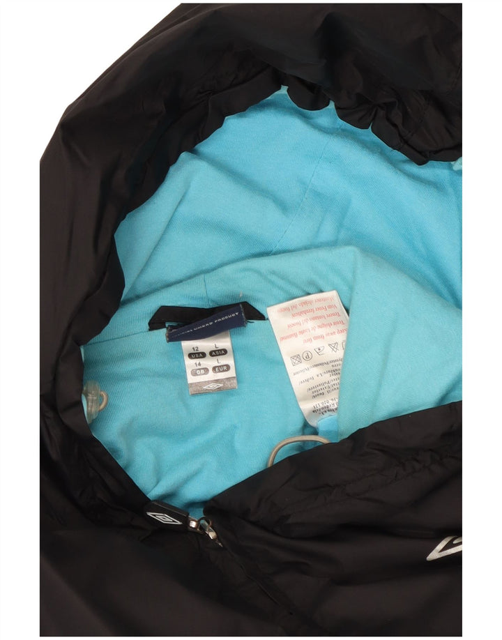 Damska kurtka wiatrówka z kapturem Umbro UK 14, średni czarny poliester