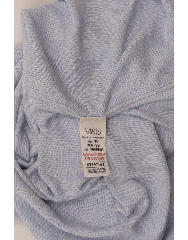 Marks & Spencer Damski sweter oversize z dekoltem w łódkę, UK 10, mały, niebieski