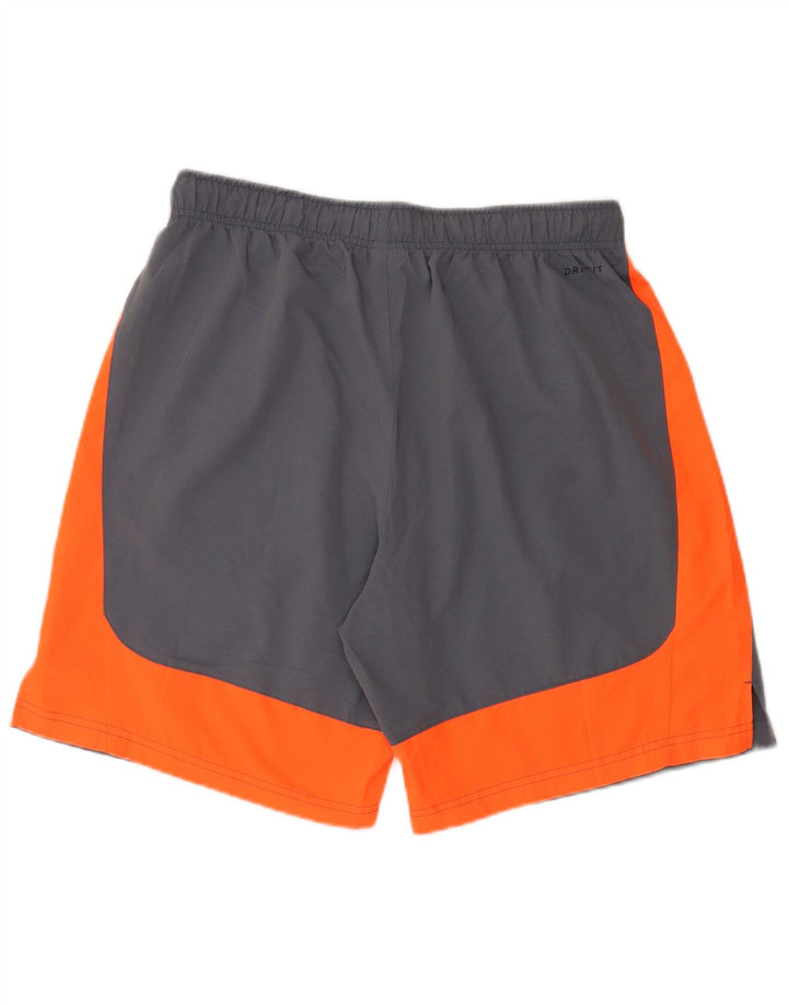 Męskie spodenki sportowe Nike Dri Fit, duży szary poliester z blokami kolorów