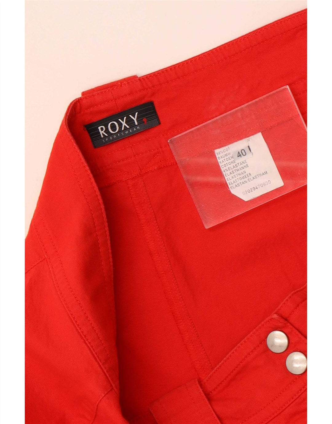 Damskie proste spodnie Roxy EU 40 Medium W30 L23 Czerwona bawełna