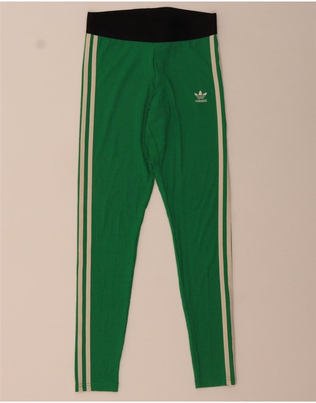 Legginsy damskie ADIDAS UK 8/10, mały, zielony, poliestrowy blok kolorów