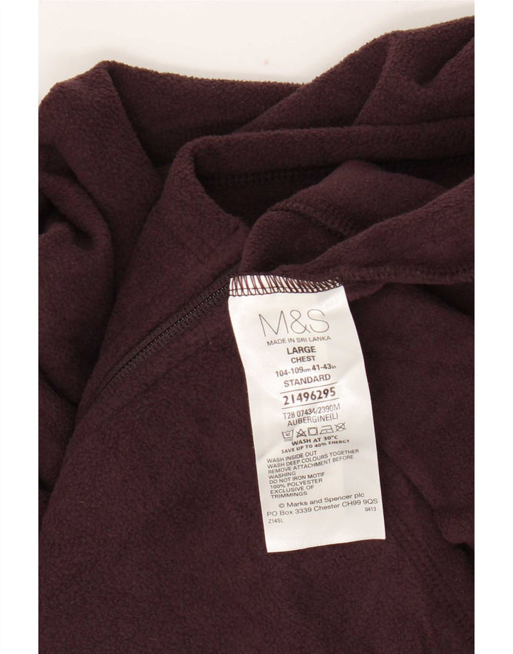 Marks & Spencer Męska standardowa kurtka polarowa UK 40, duża, bordowa, poliestrowa