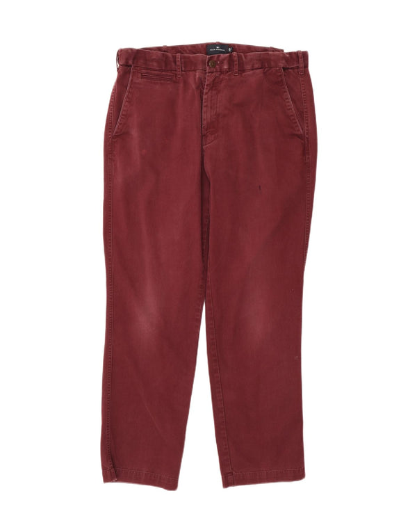 Męskie spodnie chino Marks & Spencer Blue Harbor Straight W36 L31 Burgundowe