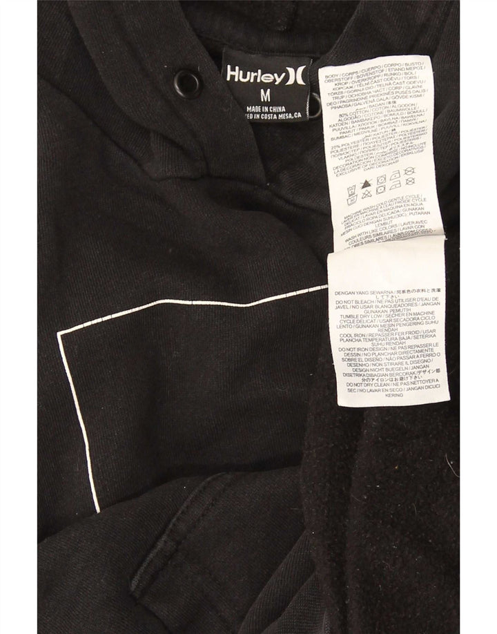 Męski sweter z kapturem Hurley Graphic, średniej wielkości, czarny, bawełniany