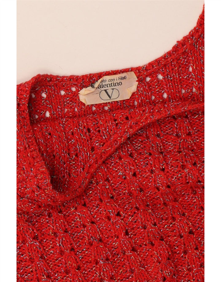 Damska bluzka Valentino Crop Knit Top UK 12 Medium Red