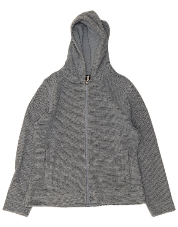 Weird Fish Womens Zip Hoodie Sweater UK 14 Medium Blue Cotton
