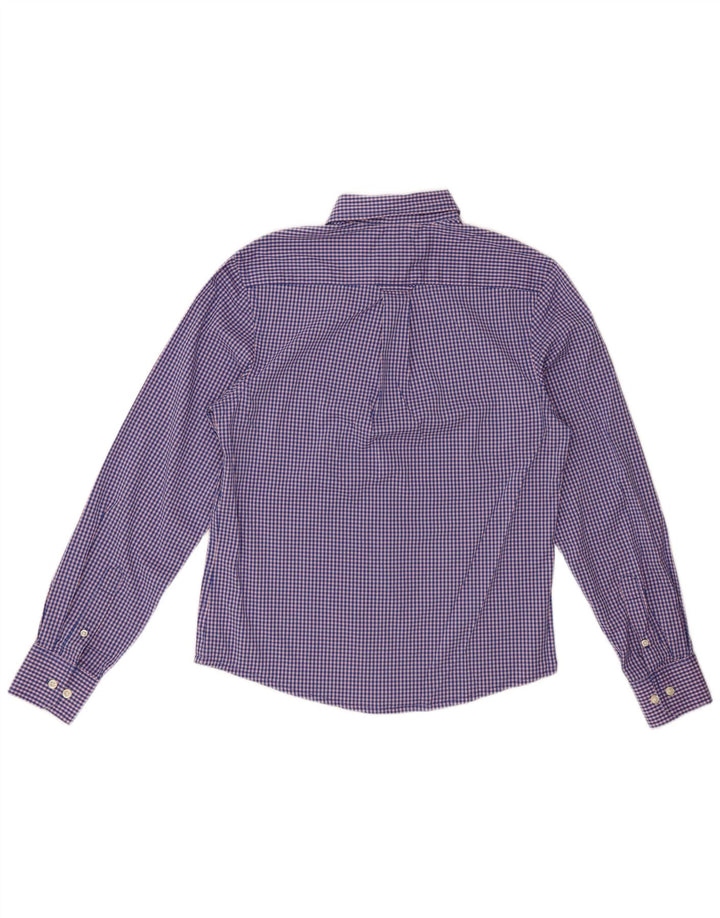 Koszula męska IZOD Slim Fit, mała, niebieska bawełniana kratka