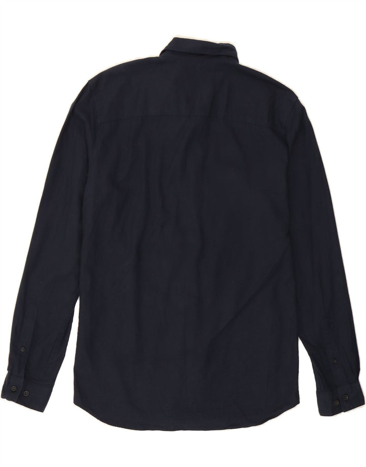JACK & JONES Mens Premium Slim Fit Shirt Size 40 Medium Navy Blue Cotton Vintage Jack & Jones and Second-Hand Jack & Jones from Messina Hembry 