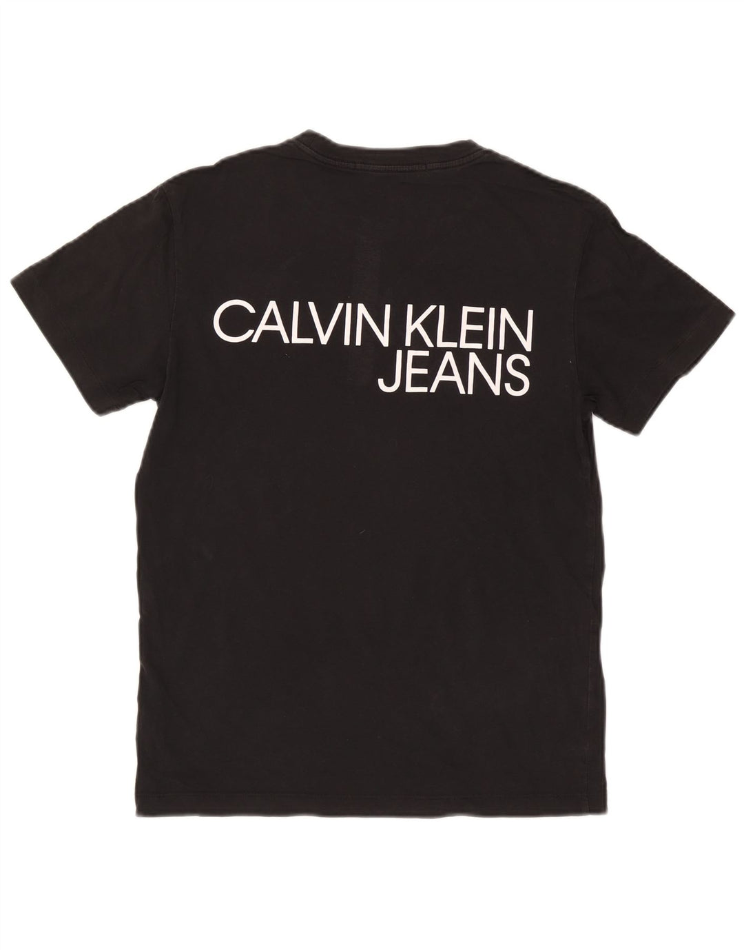CALVIN KLEIN JEANS Męski T-shirt z grafiką, mały, czarny, bawełniany