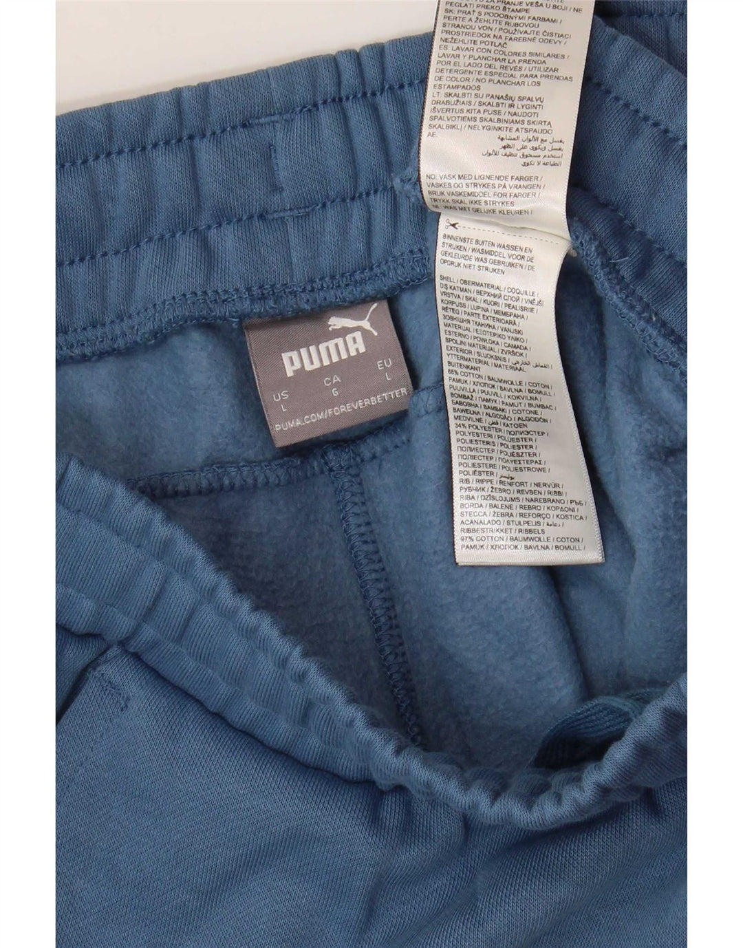 Męskie spodnie dresowe Puma Joggery, duże, niebieskie, bawełniane