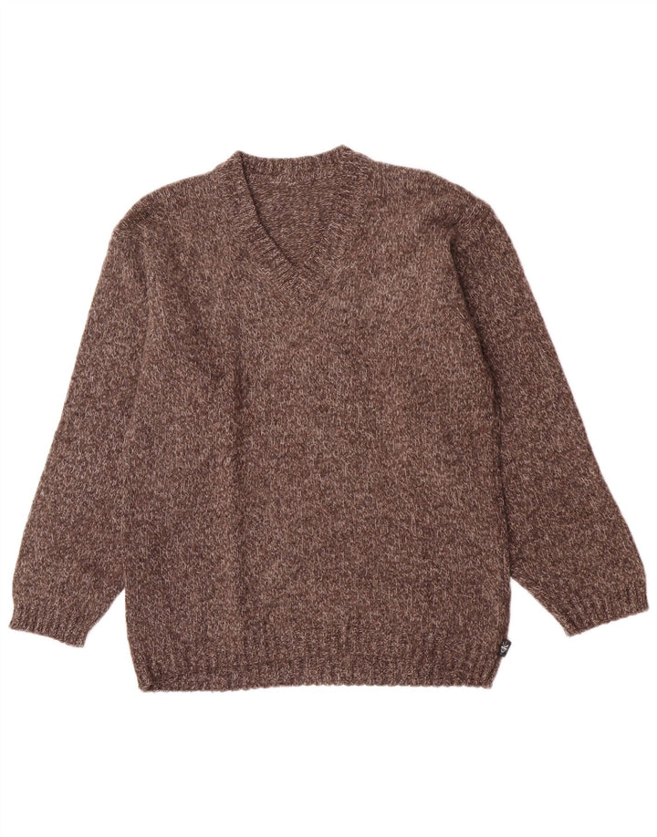 Męski sweter Calvin Klein z dekoltem w kształcie litery V, średni brąz