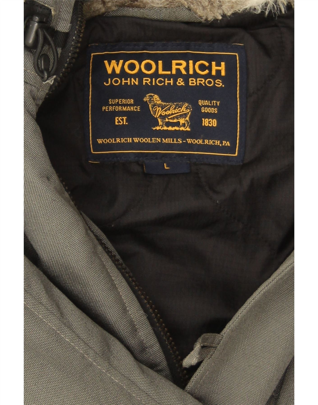 Męska kurtka wiatrówka z kapturem Woolrich UK 40 duża szara